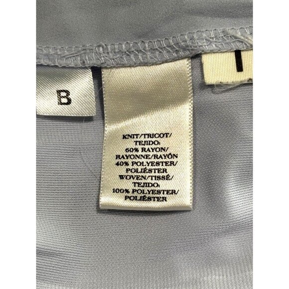 Ann Taylor Womens Light Blue Short Sleeve Top M Rayon & Polyester - Picture 6 of 10